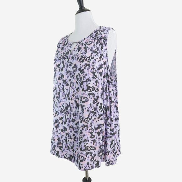 Torrid Size 3X Rayon Crepe Metal Tank Camo Wash Leopard Purple - Picture 1 of 11